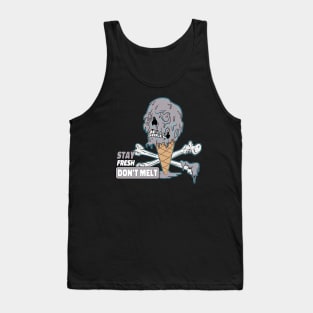 Cute Skeleton Screaming Ice Cream Skull Tank Top